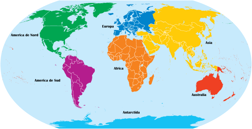 Continentele lumii - harta
