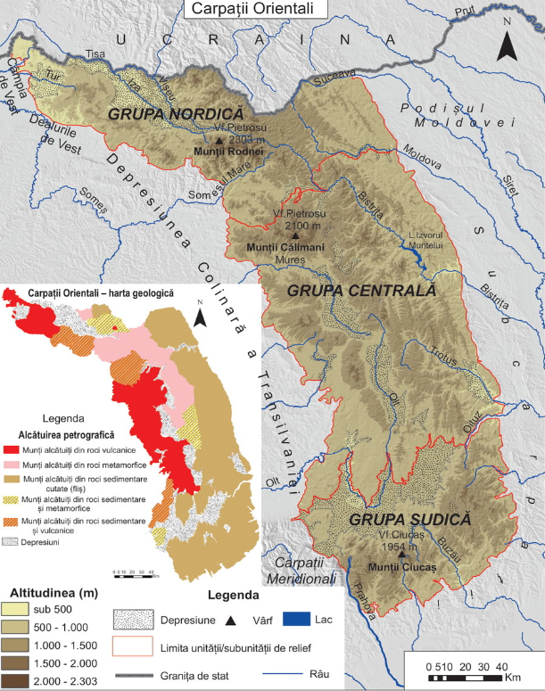 Harta Carpatii Orientali