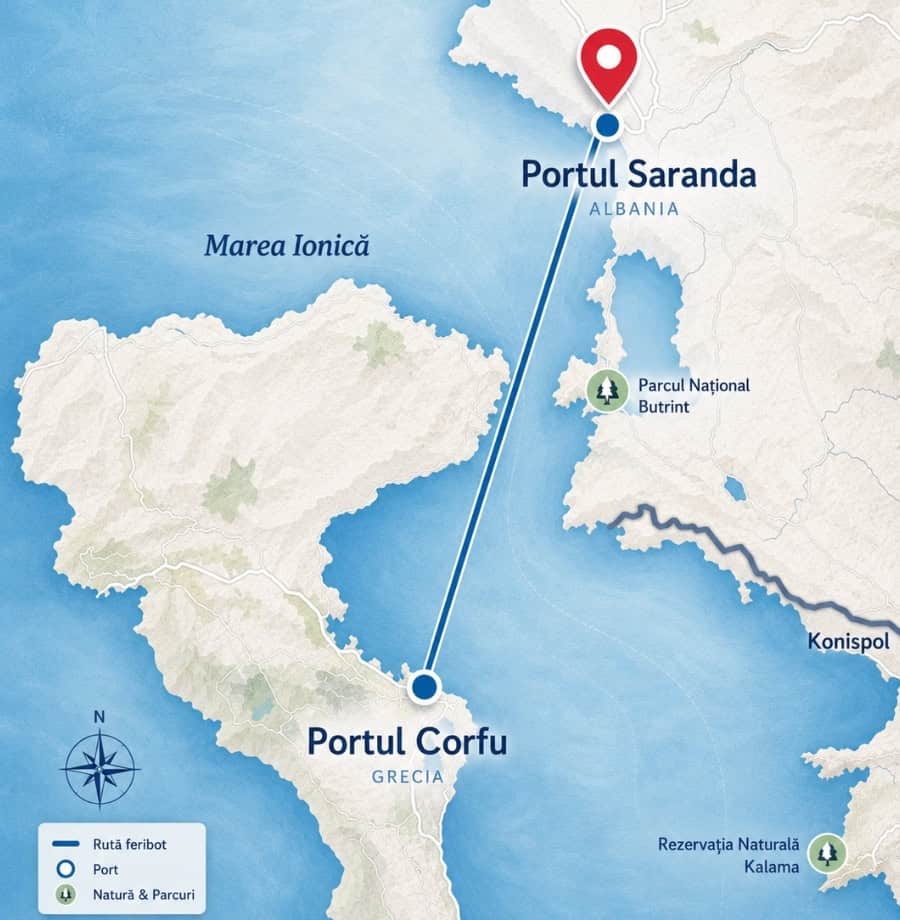 Saranda Corfu cu feribotul