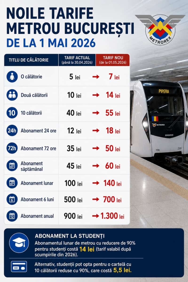 Tarife metrou București